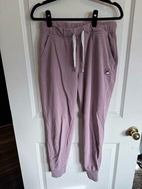 Fila Lavender Track Joggers with White Drawstring